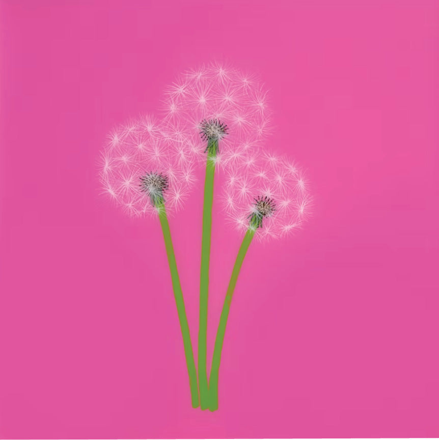 Wish Bouquet on Pink, 12" x 12"