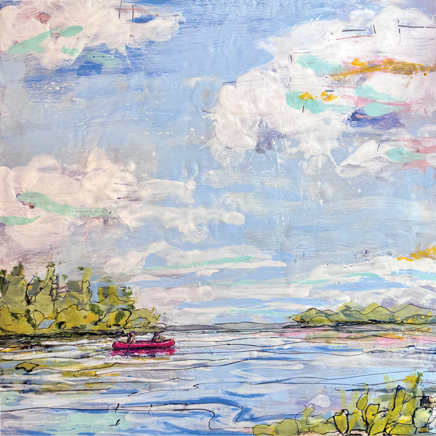 Paddle, Plot, Repeat, 24" x 24"