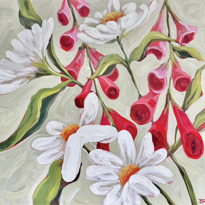 Foxglove Fanatic, 36" x 36"