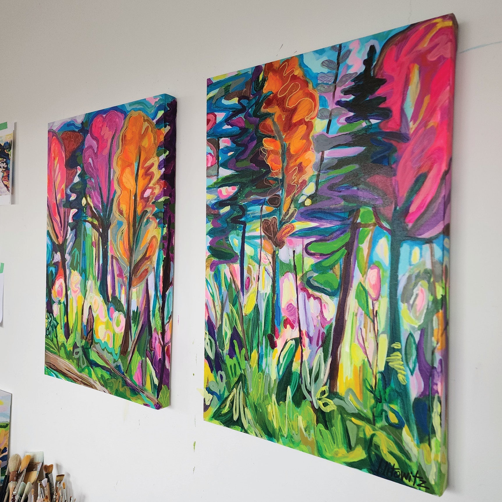 Lisa Litowitz "Forest Riot" abstract landscape painting Canadian Artist