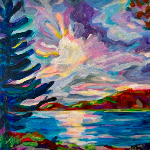 Algonquin Sunset, 12" x 12"